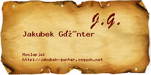 Jakubek Günter névjegykártya